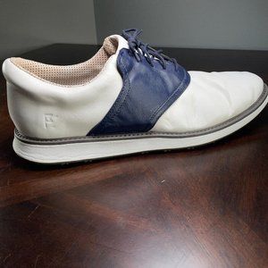 Jack Grace Innovator White Blue Saddle Spikeless Golf Cleat Shoes Mens 14 Casual